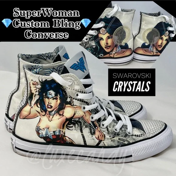 💎Wonder Woman Converse - Custom BLING Converse - Picture 5 of 12